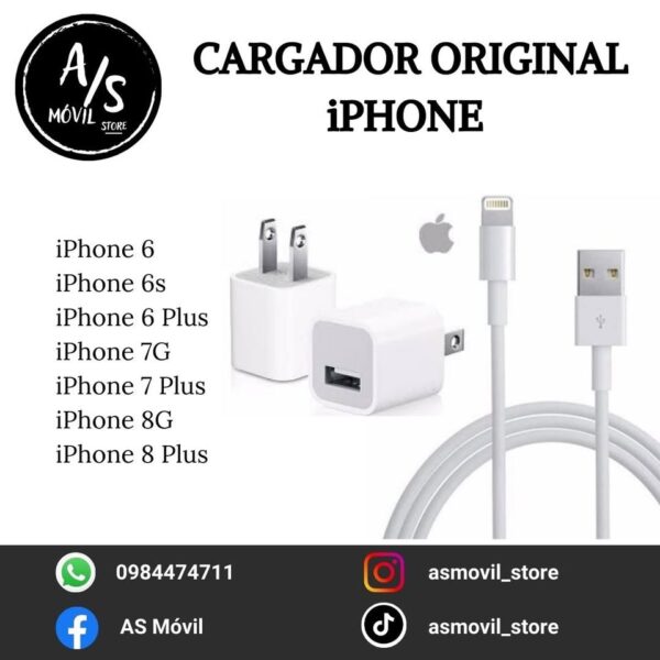 CARGADOR USB IPHONNE ORIGINAL - Imagen 3